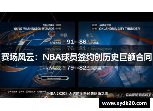 赛场风云：NBA球员签约创历史巨额合同